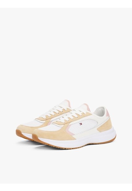 Tenis Beige Texturizadas Estilo Running Tommy Hilfiger
