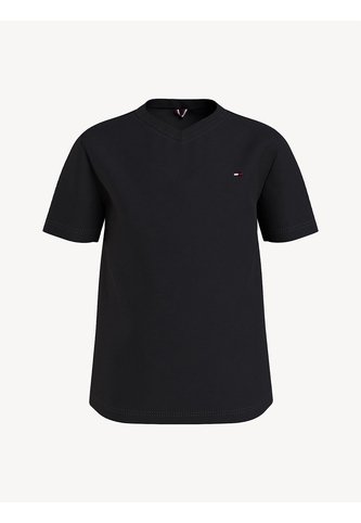 Camiseta Negra Para Niño  De Cuello V Tommy Hilfiger Tommy Hilfiger
