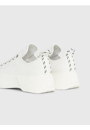 Tenis Blanco De Cuero Con Plataforma Tommy Hilfiger