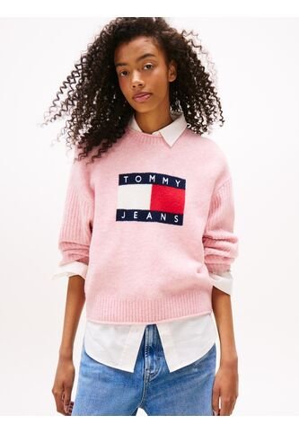 Saco Rosado Amplio Jaspeado Con Logo Tommy Jeans Tommy Hilfiger