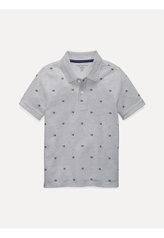 Polo Gris Para Niño Larry Con Estampado De Banderas TH Tommy Hilfiger Tommy Hilfiger