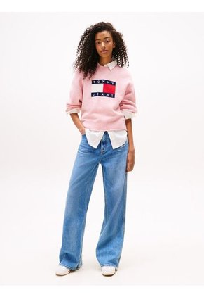 Saco Rosado Amplio Jaspeado Con Logo Tommy Jeans
