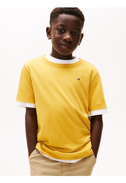 Camiseta Amarilla Para Niño  Con Logo Tommy Hilfiger