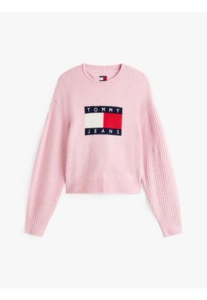 Saco Rosado Amplio Jaspeado Con Logo Tommy Jeans