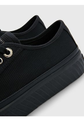 Tenis Negro De Cordones Con Plataforma Tommy Hilfiger