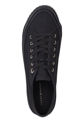 Tenis Negro De Cordones Con Plataforma Tommy Hilfiger