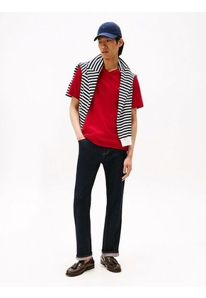 Camiseta Roja De Cuello En V Tommy Hilfiger