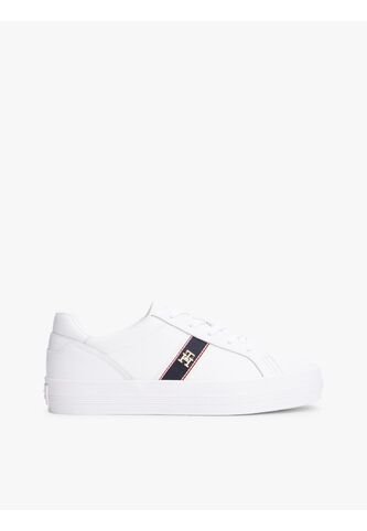 Tenis Blanco De Cuero Con Monograma TH Tommy Hilfiger Tommy Hilfiger
