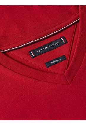 Camiseta Roja De Cuello En V Tommy Hilfiger