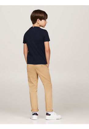 Camiseta Niño Azul Con Logo Gráfico En El Pecho Tommy Hilfiger