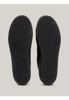 Tenis Negro De Lona Con Talón Metalizado Tommy Hilfiger