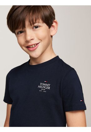 Camiseta Niño Azul Con Logo Gráfico En El Pecho Tommy Hilfiger