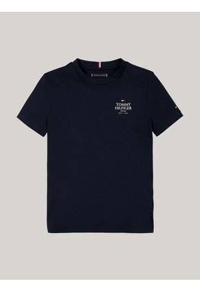 Camiseta Niño Azul Con Logo Gráfico En El Pecho Tommy Hilfiger