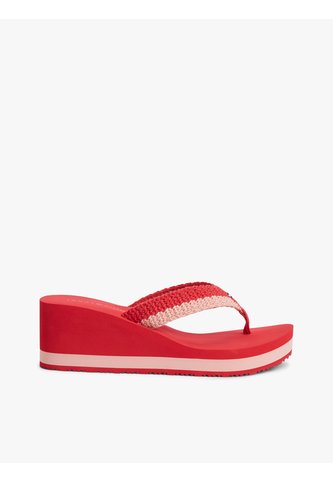 Sandalias Rojo Con Cuña Y Tiras Trenzadas Tommy Hilfiger Tommy Hilfiger