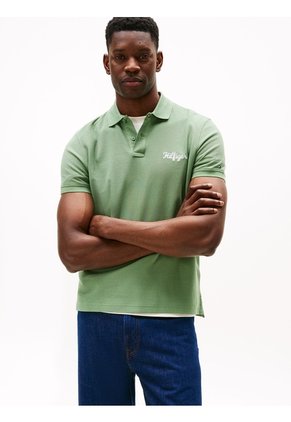 Polo Verde De Corte Regular Con Logo Gráfico Tommy Hilfiger