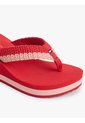 Sandalias Rojo Con Cuña Y Tiras Trenzadas Tommy Hilfiger de Tommy Hilfiger
