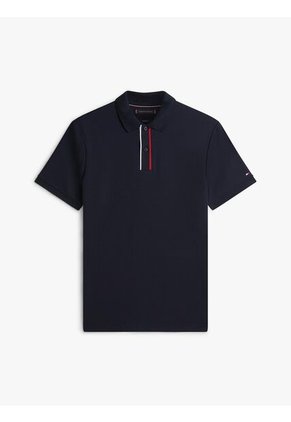 Polo Azul Marino De Corte Regular Con Tapeta Distintiva Tommy Hilfiger