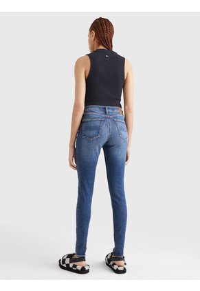 Jeans Nora Ceñidos De Talle Medio Con Efecto Desteñido Mujer Azul Tommy Hilfiger