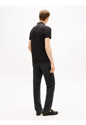 Polo Negro Slim Con Acabado Tipped Tommy Hilfiger