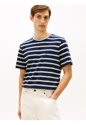Camiseta Azul De Rayas Con Cuello Redondo Tommy Hilfiger Tommy Hilfiger