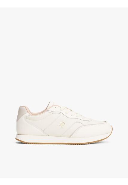Tenis Blanco De Cuero Con Monograma TH Tommy Hilfiger