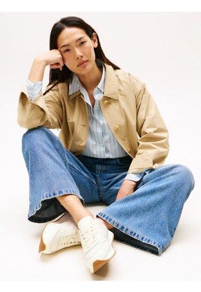 Tenis Blanco De Cuero Con Monograma TH Tommy Hilfiger