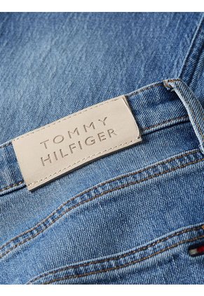 Jeans Ajustados Y Desteñidos De Talle Alto Mujer Azul Tommy Hilfiger
