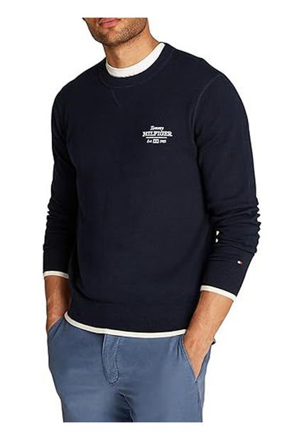 Saco Azul Con Logo Gráfico En El Pecho Tommy Hilfiger