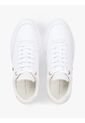 Tenis Blanco De Cuero Con Mezcla De Texturas Tommy Hilfiger de Tommy Hilfiger