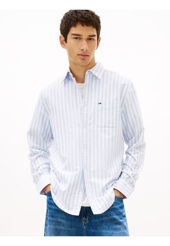 Camisa Azul Oxford De Rayas Tommy Jeans Tommy Hilfiger