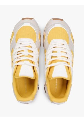 Tenis Amarillo De Cuero Con Monograma TH Tommy Hilfiger