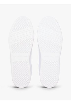 Tenis Blanco De Cuero Con Mezcla De Texturas Tommy Hilfiger