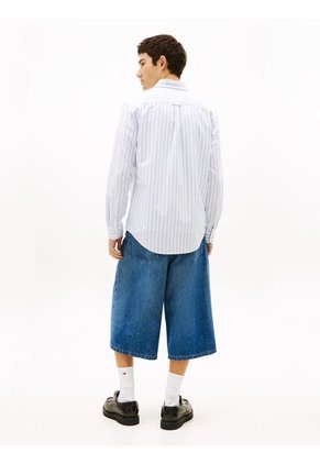Camisa Azul Oxford De Rayas Tommy Jeans