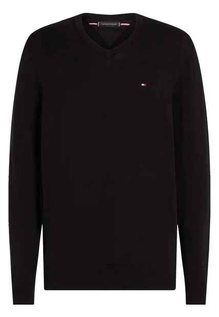 Saco Negro Essential Con Cuello V Tommy Hilfiger