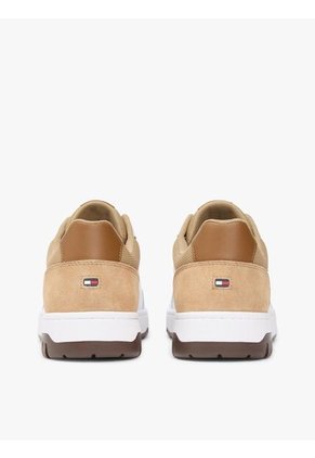 Tenis Khaki De Baloncesto En Cuero Tommy Hilfiger