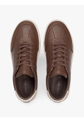 Tenis Chocolate TH Court De Cuero Tommy Hilfiger