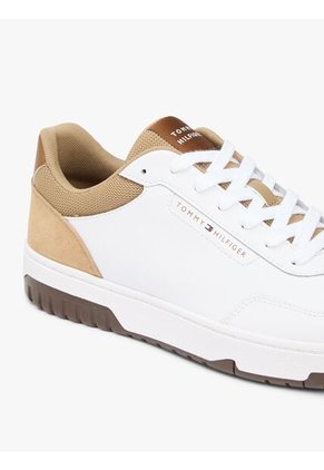 Tenis Khaki De Baloncesto En Cuero Tommy Hilfiger