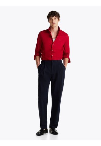 Camisa Roja TH Flex Regular De Popelín Tommy Hilfiger Tommy Hilfiger