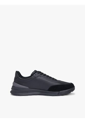 Tenis Negro Retro Runner En Mezcla De Cuero Tommy Hilfiger Tommy Hilfiger