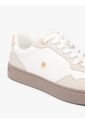 Tenis Beige De Cuero Con Mezcla De Texturas Tommy Hilfiger de Tommy Hilfiger