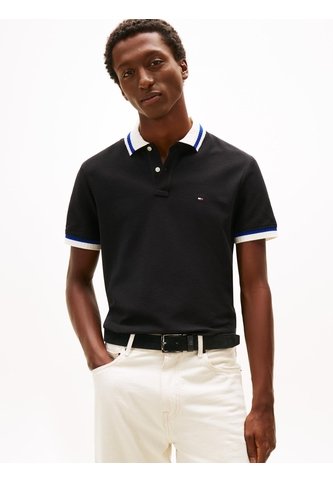Polo Negro De Corte Regular Con Logo Tommy Hilfiger Tommy Hilfiger