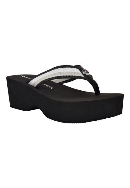 Sandalia Negra Con Plataforma Kezo Tommy Hilfiger
