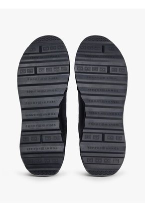 Tenis Negro Retro Runner En Mezcla De Cuero Tommy Hilfiger