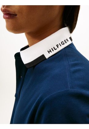 Polo Azul De Corte Regular Con Logo Gráfico Tommy Hilfiger