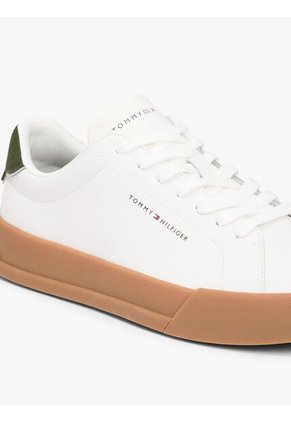 Tenis Beige De Tenis En Cuero Tommy Hilfiger