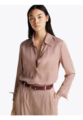 Camisa Beige Estampada De Corte Regular Tommy Hilfiger