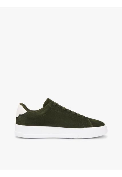 Tenis Verde Con Diseño Court De Gamuza Tommy Hilfiger
