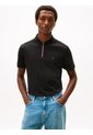 Polo Negro De Corte Regular De Cierre De Cremallera De 1/4 Tommy Hilfiger de Tommy Hilfiger