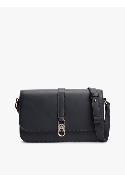 Bolso Azul Cruzado Con Solapa Y Monograma TH Tommy Hilfiger