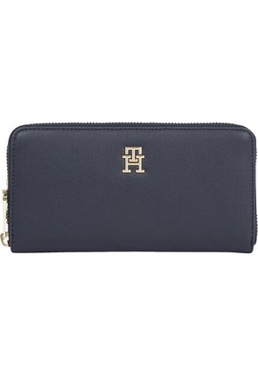 Billetera Azul Grande Con Cremallera Y Monograma TH Tommy Hilfiger